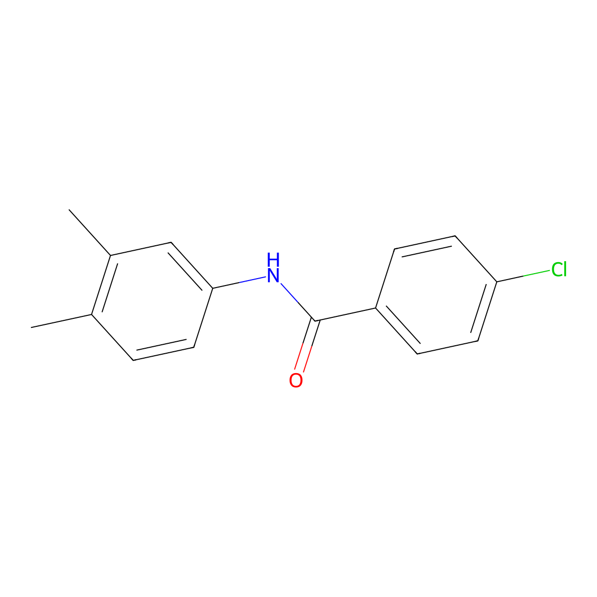4-chloro-N-(3,4-dimethylphenyl)benzamide molecular structure, CAS 127292-03-9
