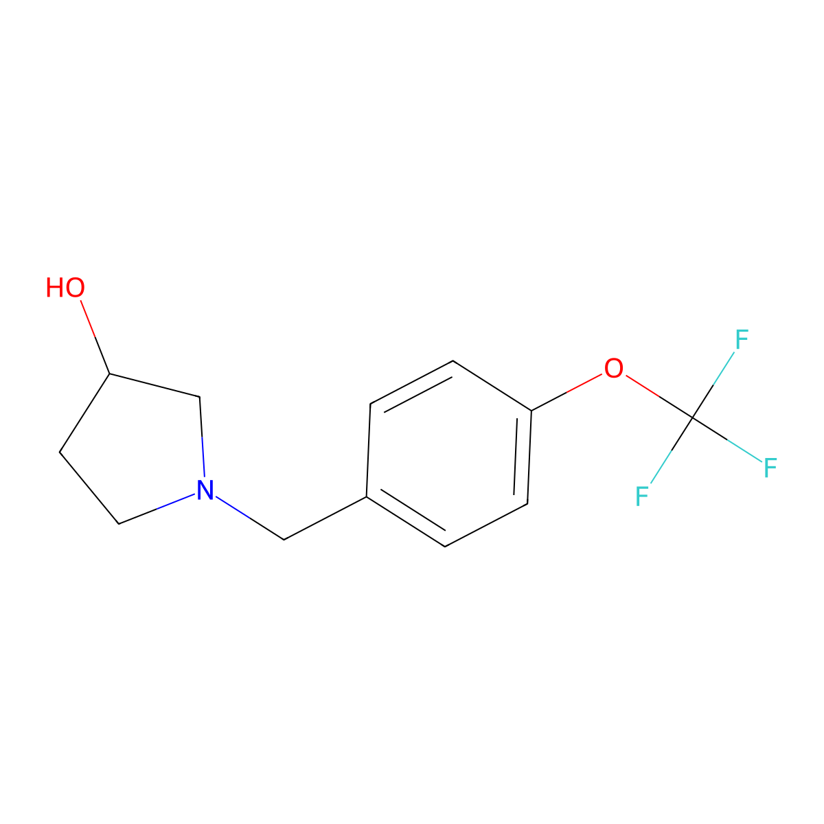 1-{[4-(Trifluoromethoxy)phenyl]methyl}pyrrolidin-3-ol molecular structure, CAS 1272925-81-1