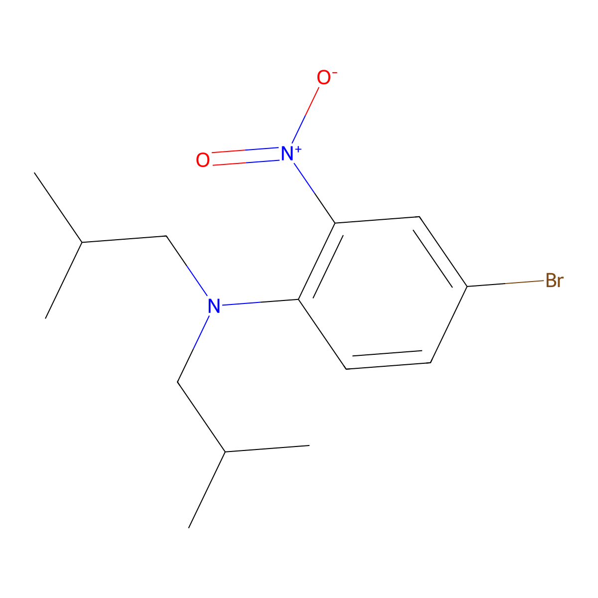 4-bromo-N,N-bis(2-methylpropyl)-2-nitroaniline molecular structure, CAS 1272927-57-7