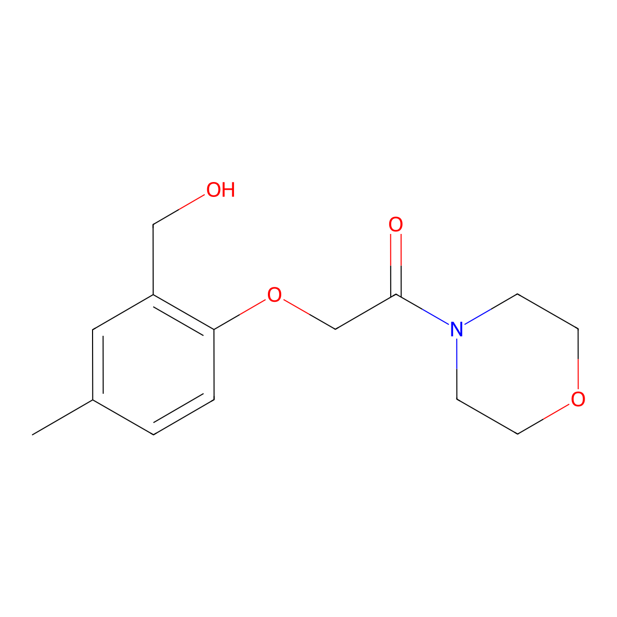 2-(2-(Hydroxymethyl)-4-methylphenoxy)-1-morpholinoethanone molecular structure, CAS 1272933-66-0