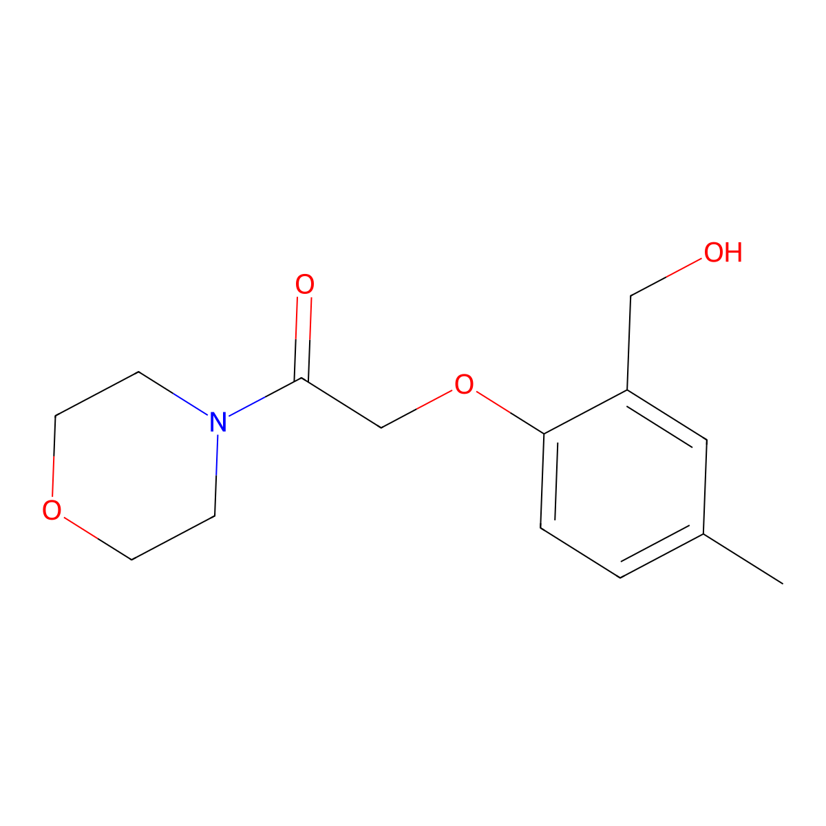 2-(2-(Hydroxymethyl)-4-methylphenoxy)-1-morpholinoethanone molecular structure, CAS 1272933-66-0