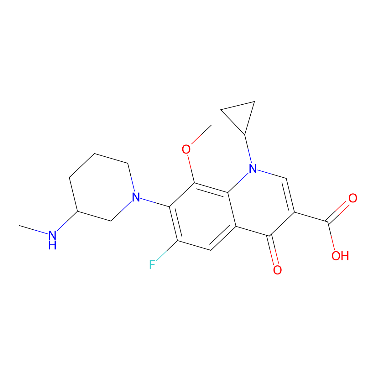Balofloxacin molecular structure, CAS 127294-70-6