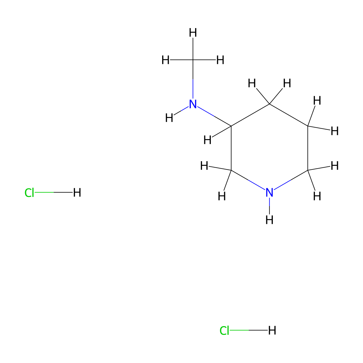 3-(Methylamino)piperidine Dihydrochloride molecular structure, CAS 127294-77-3