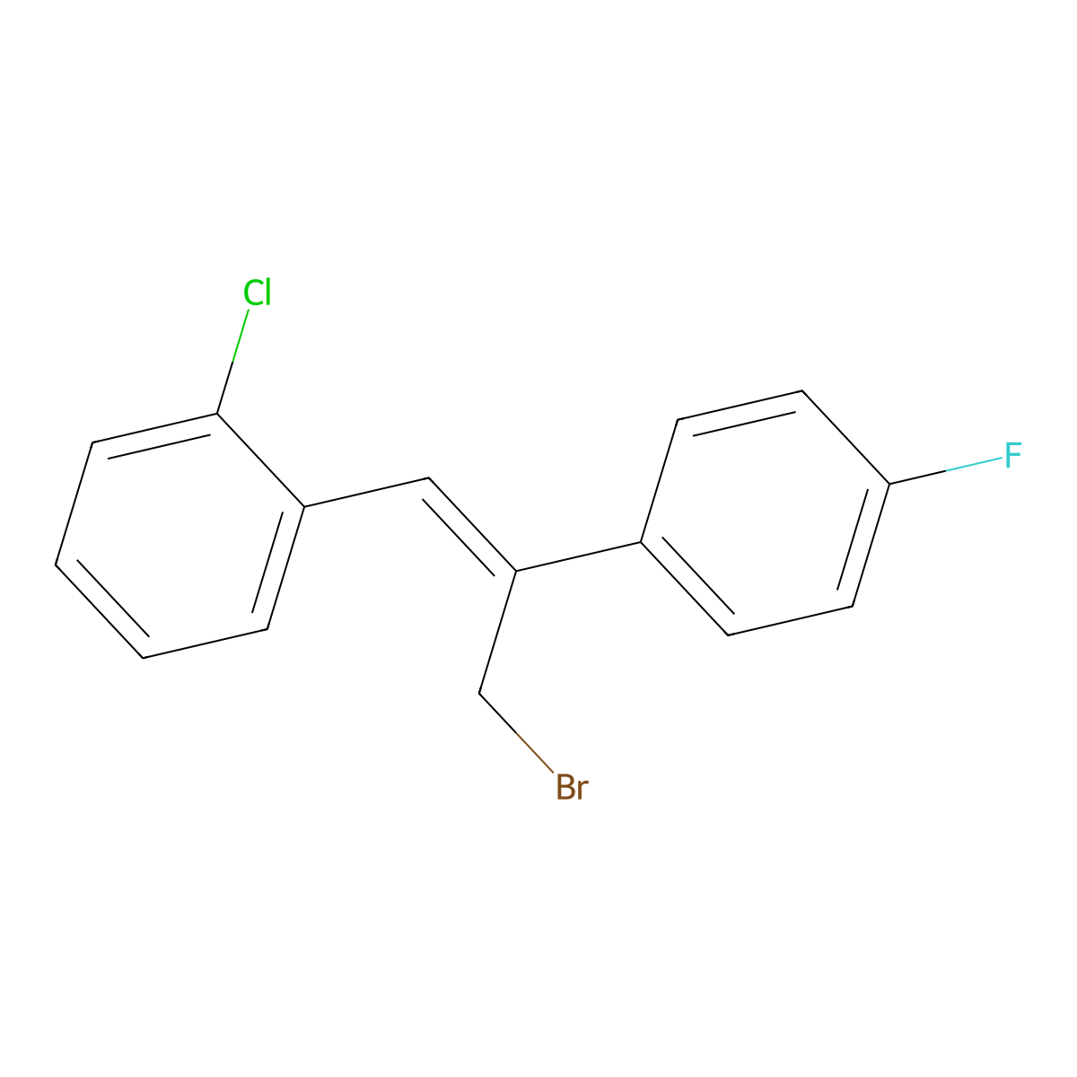 1-[3-Bromo-1-(2-chlorophenyl)prop-1-en-2-yl]-4-fluorobenzene molecular structure, CAS 127296-34-8