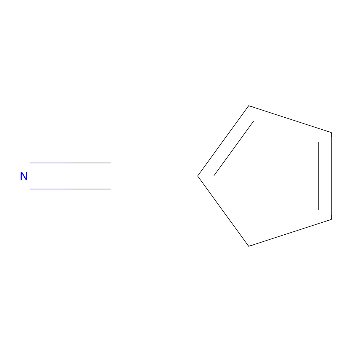 Cyclopentadienecarbonitrile molecular structure, CAS 1273-84-3