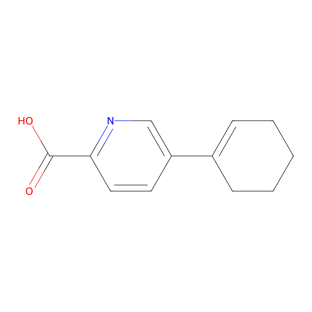 5-(Cyclohexen-1-yl)pyridine-2-carboxylic acid molecular structure, CAS 1273016-11-7