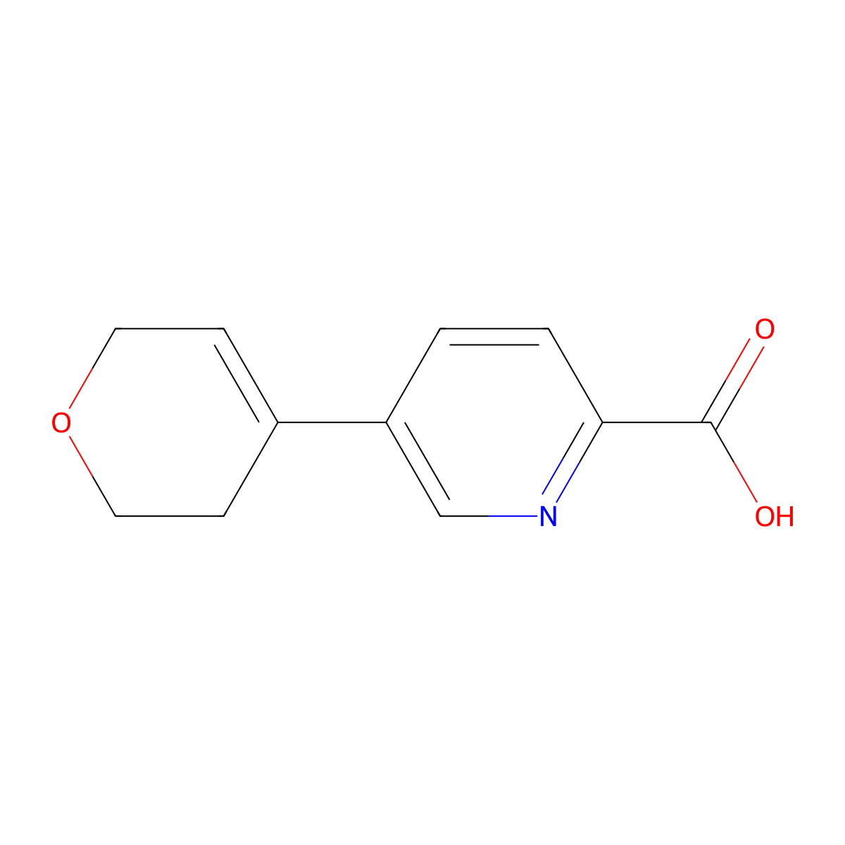 5-(3,6-dihydro-2H-pyran-4-yl)pyridine-2-carboxylic acid molecular structure, CAS 1273016-12-8
