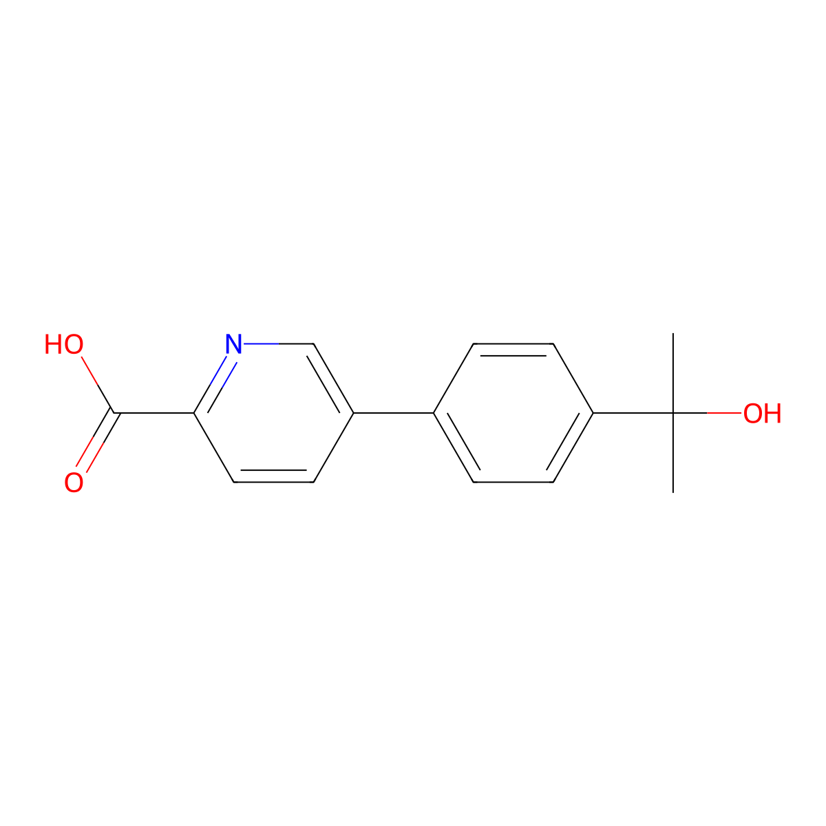 5-[4-(2-Hydroxypropan-2-yl)phenyl]pyridine-2-carboxylic acid molecular structure, CAS 1273016-17-3