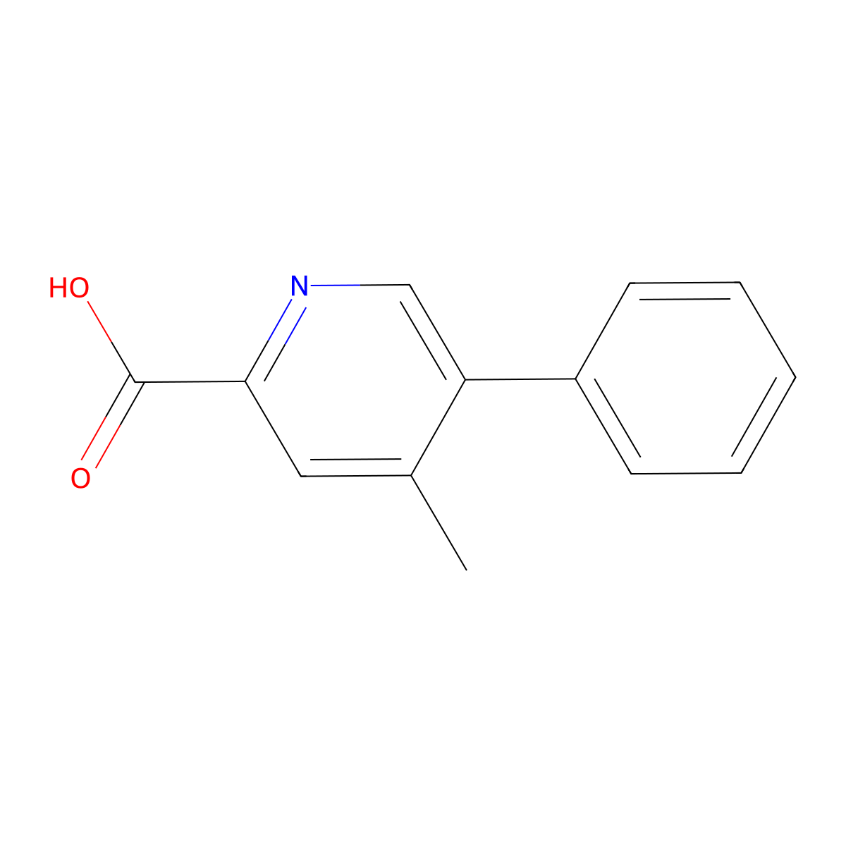 4-Methyl-5-phenylpyridine-2-carboxylic acid molecular structure, CAS 1273016-20-8