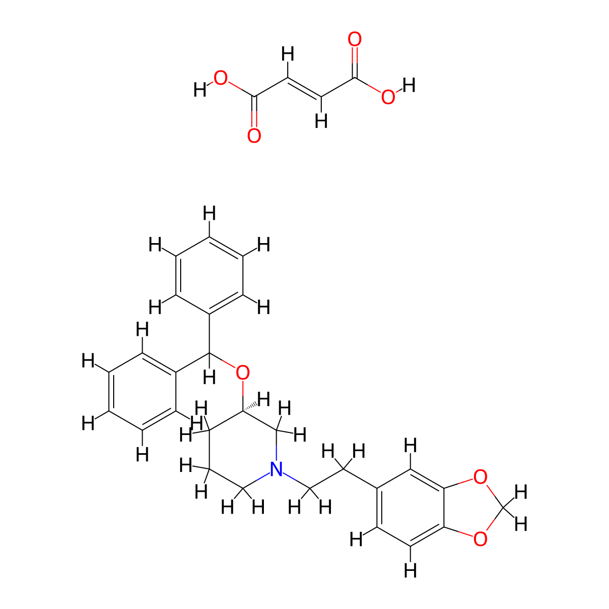 Zamifenacin fumarate molecular structure, CAS 127308-98-9