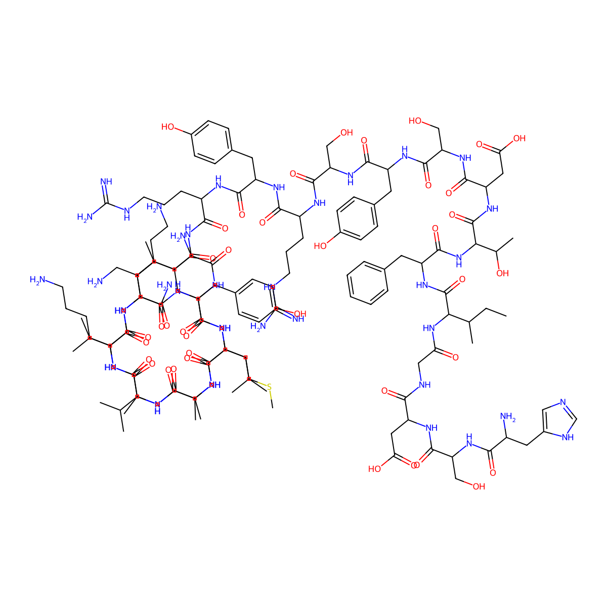 Histidylseryl-alpha-aspartylglycylisoleucylphenylalanylthreonyl-alpha-aspartylseryltyrosylserylarginyltyrosylarginyllysylglutaminylmethionylalanylvalyllysyllysyltyrosylleucylalanylalanylvalylleucinamide molecular structure, CAS 127317-03-7