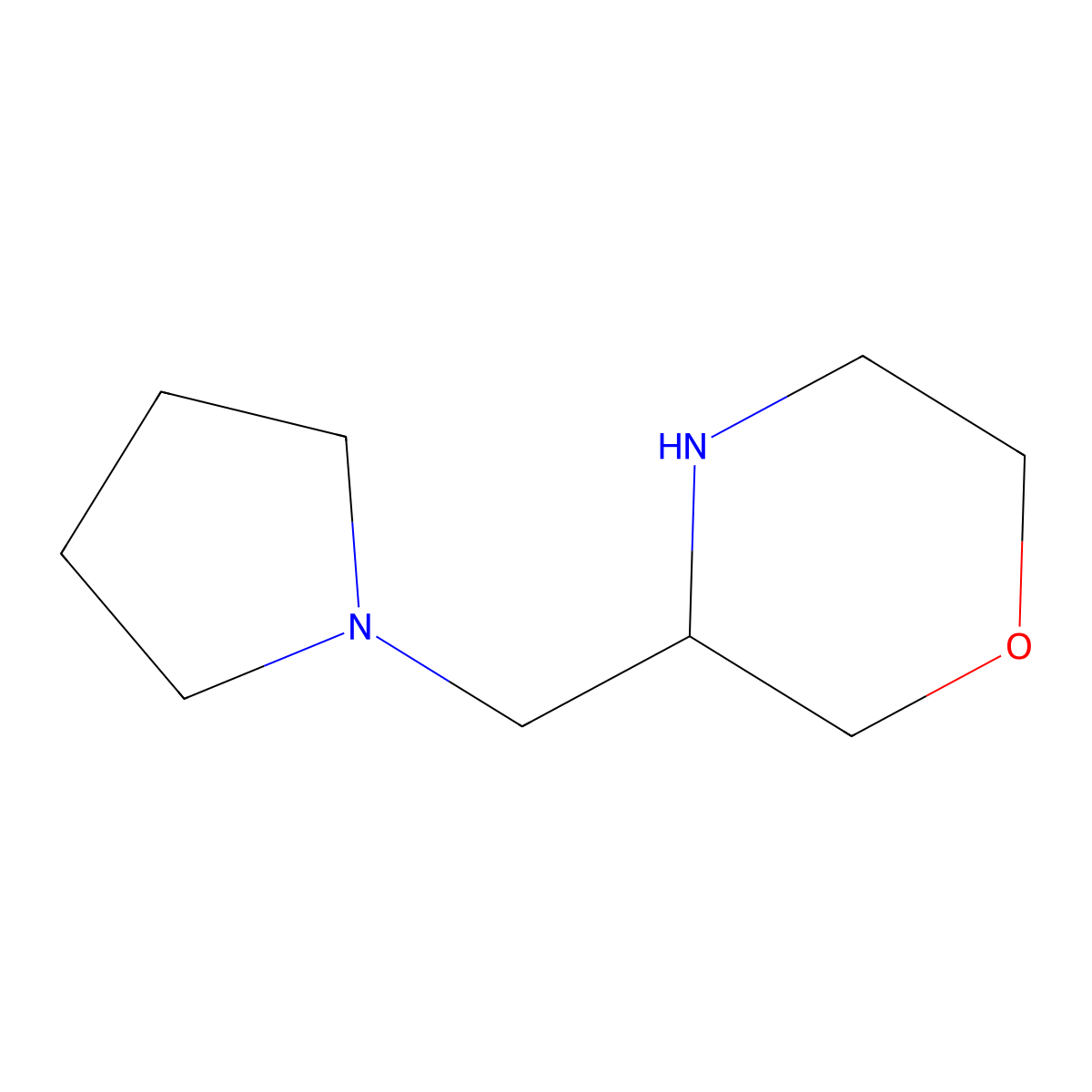 3-(Pyrrolidin-1-ylmethyl)morpholine molecular structure, CAS 127320-83-6