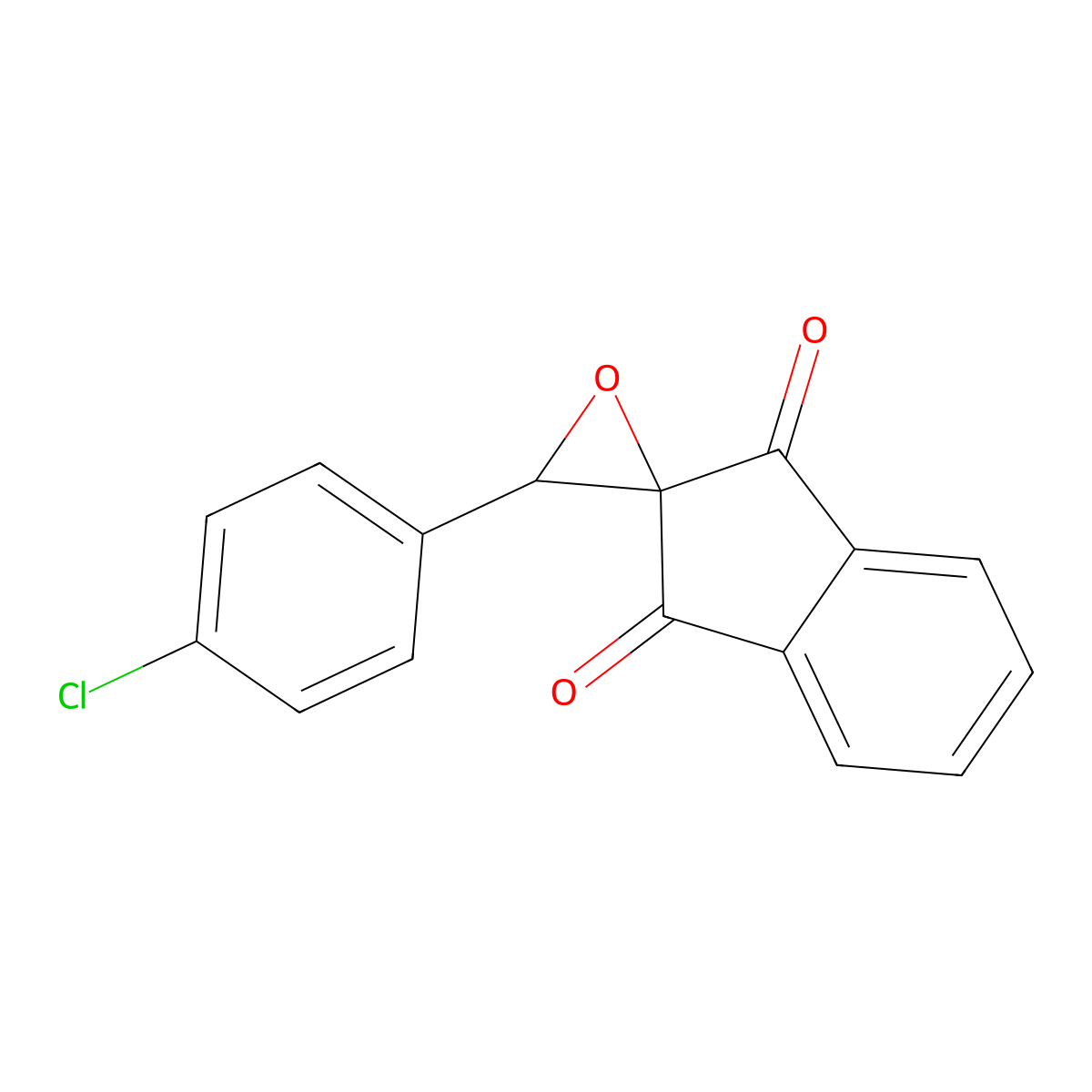 3'-(4-Chlorophenyl)spiro[indene-2,2'-oxirane]-1,3-dione molecular structure, CAS 127322-76-3