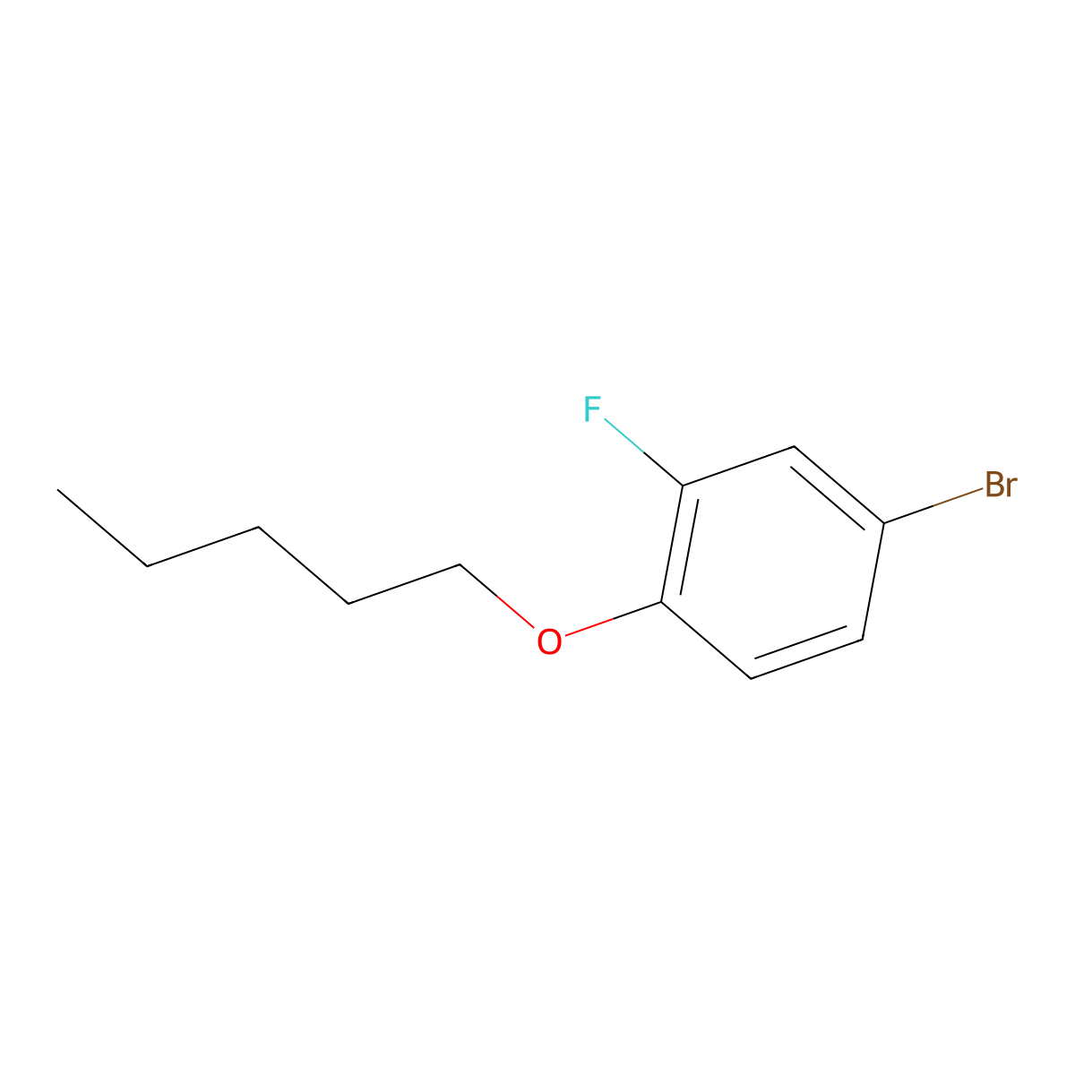 4-Bromo-2-fluoro-1-(pentyloxy)benzene molecular structure, CAS 127326-78-7
