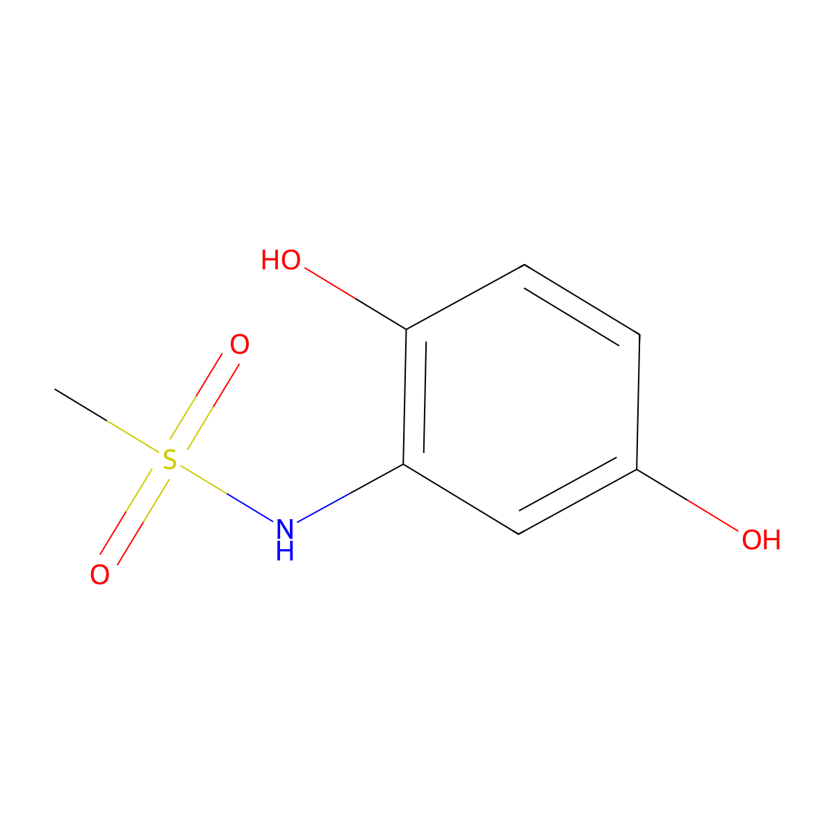 N-(2,5-dihydroxyphenyl)methanesulfonamide molecular structure, CAS 127328-96-5