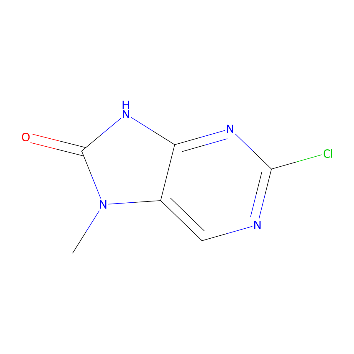 2-Chloro-7-methyl-7H-purin-8(9H)-one molecular structure, CAS 1273315-19-7