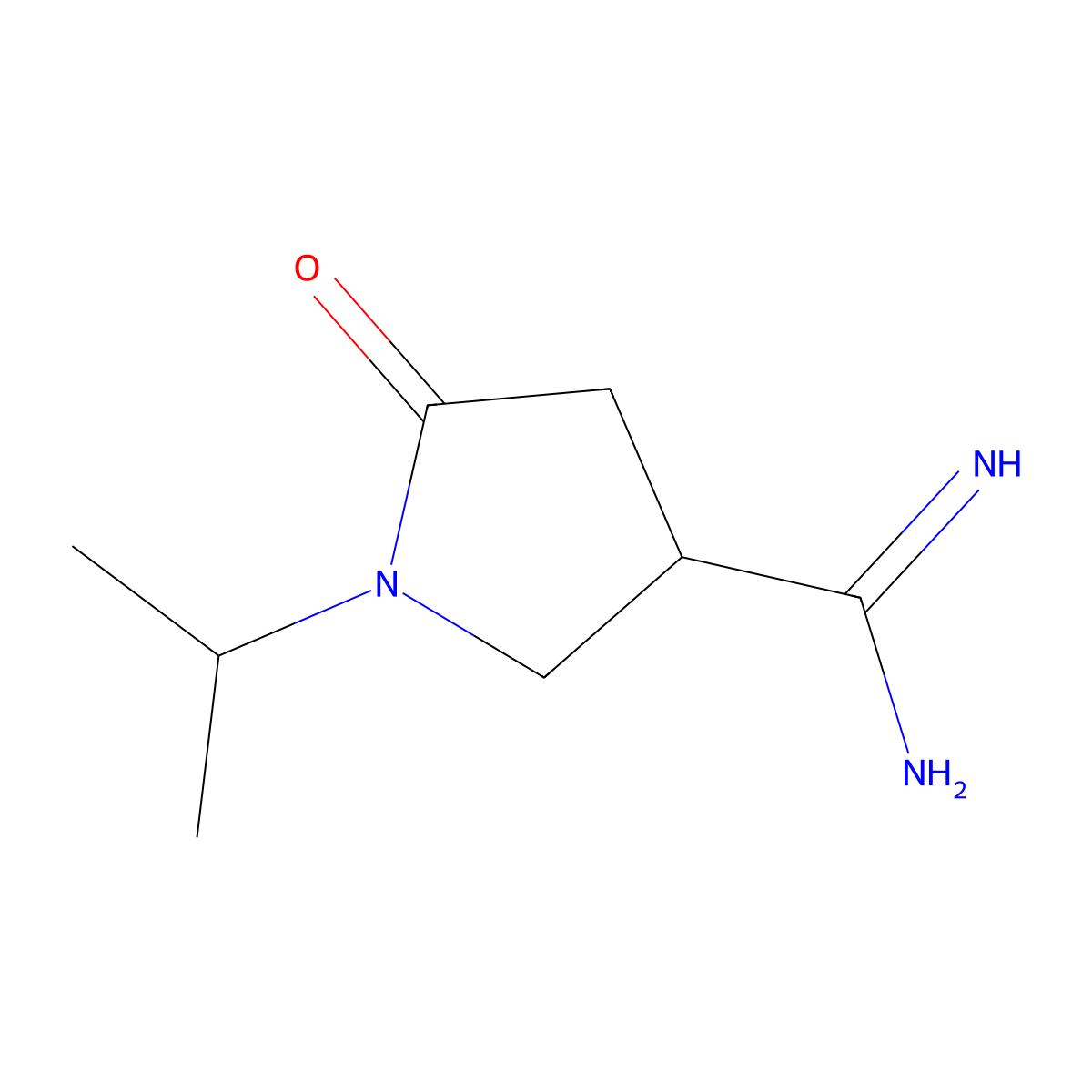 1-Isopropyl-2-oxopyrrolidine-4-carboxamidine molecular structure, CAS 1273387-41-9