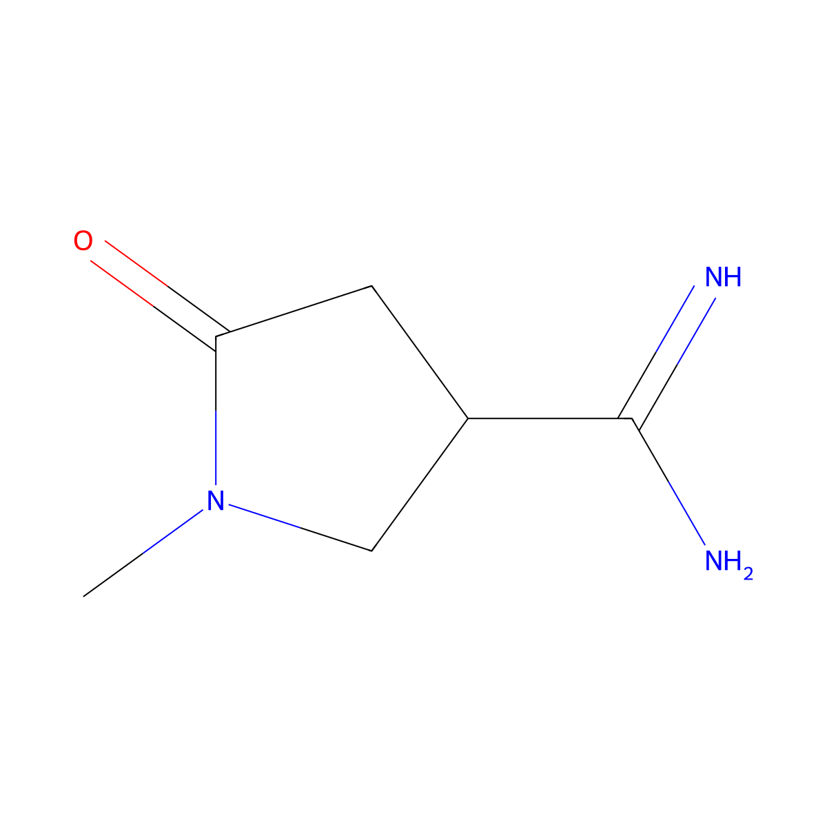 1-methyl-5-oxo-3-Pyrrolidinecarboximidamide molecular structure, CAS 1273387-42-0