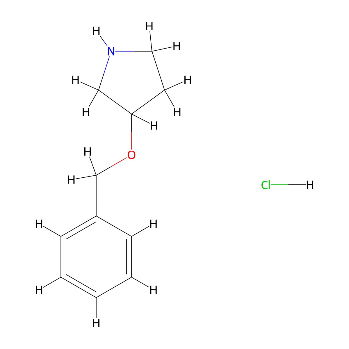3-(Benzyloxy)pyrrolidine hydrochloride molecular structure, CAS 127342-06-7