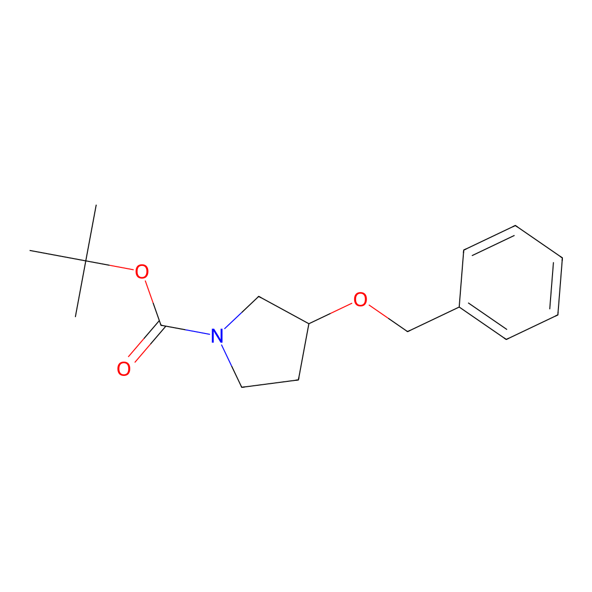 Tert-butyl 3-(benzyloxy)pyrrolidine-1-carboxylate molecular structure, CAS 127342-21-6