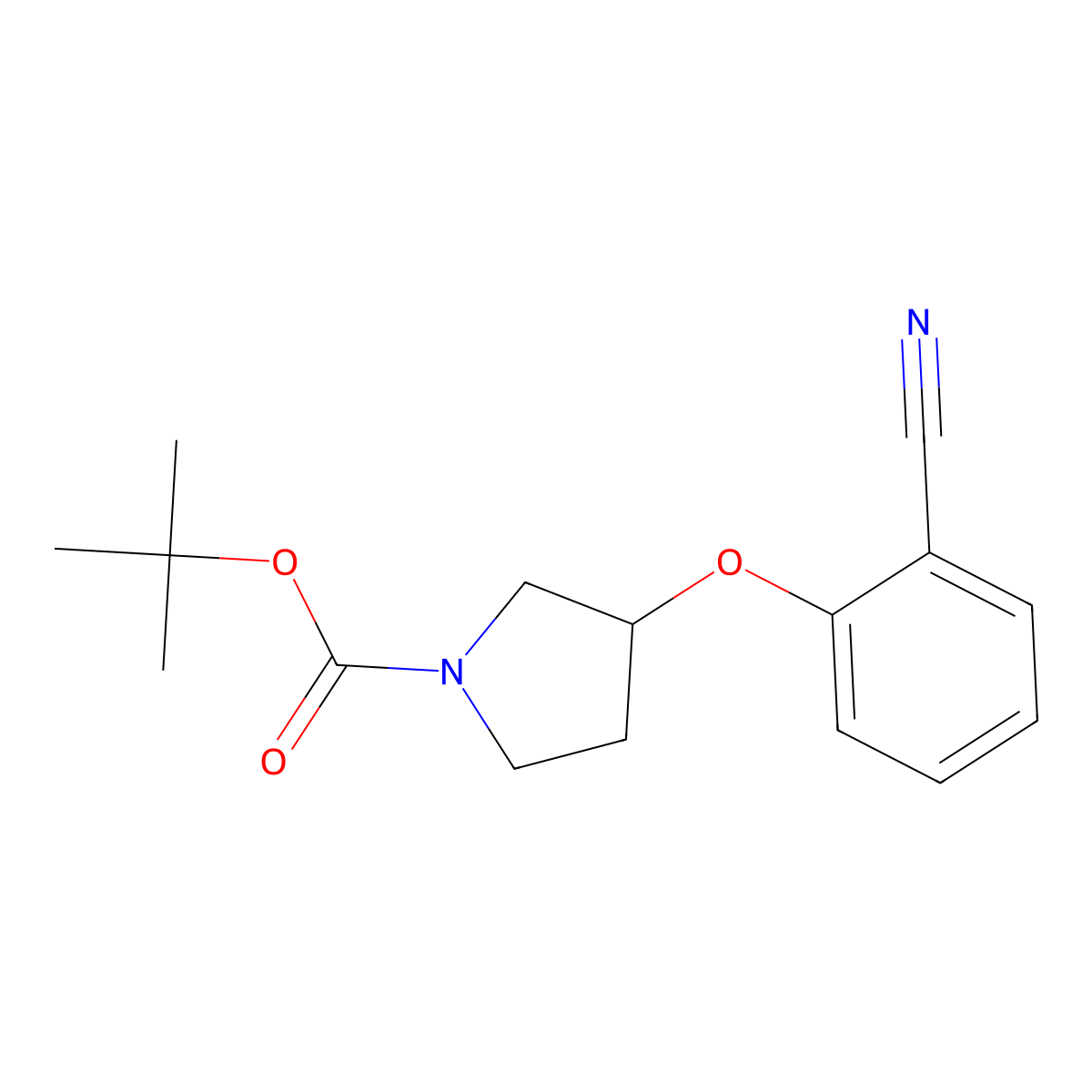 1,1-Dimethylethyl 3-(2-cyanophenoxy)-1-pyrrolidinecarboxylate molecular structure, CAS 127342-22-7
