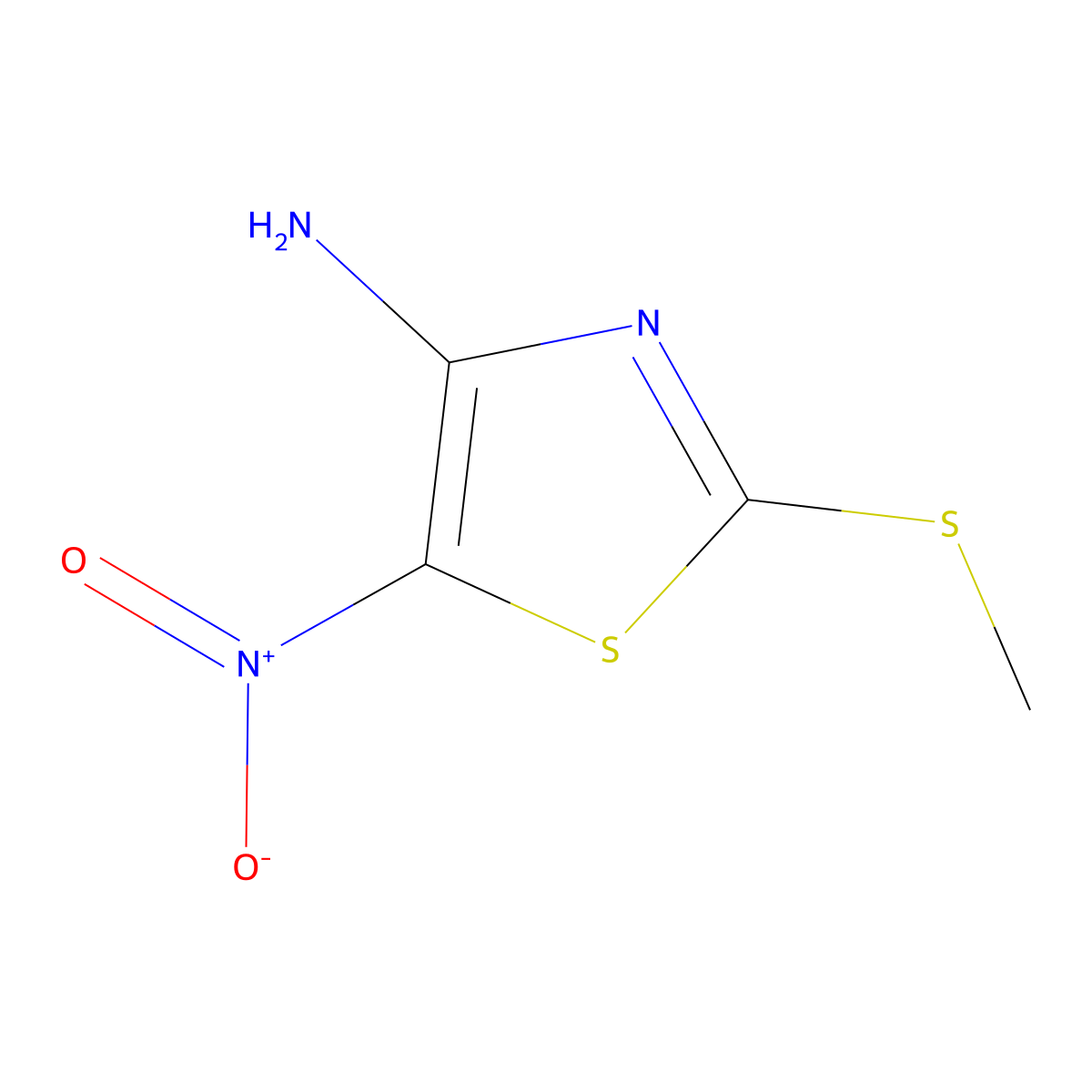 4-Amino-2-methylthio-5-nitrothiazole molecular structure, CAS 127346-42-3