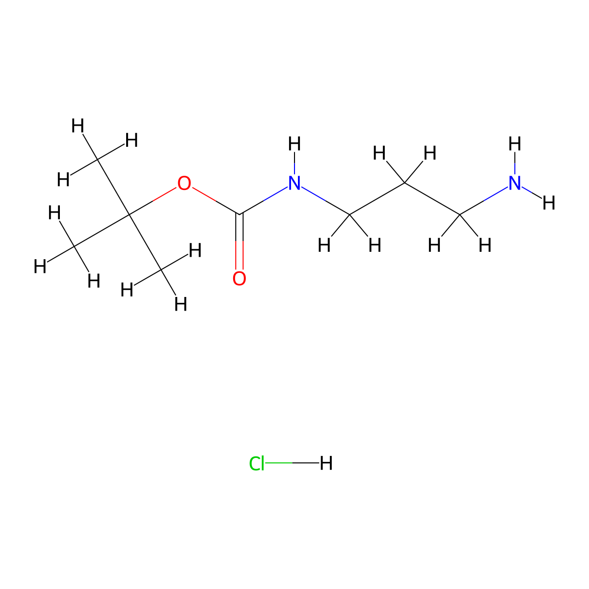 tert-Butyl (3-aminopropyl)carbamate--hydrogen chloride (1/1) molecular structure, CAS 127346-48-9