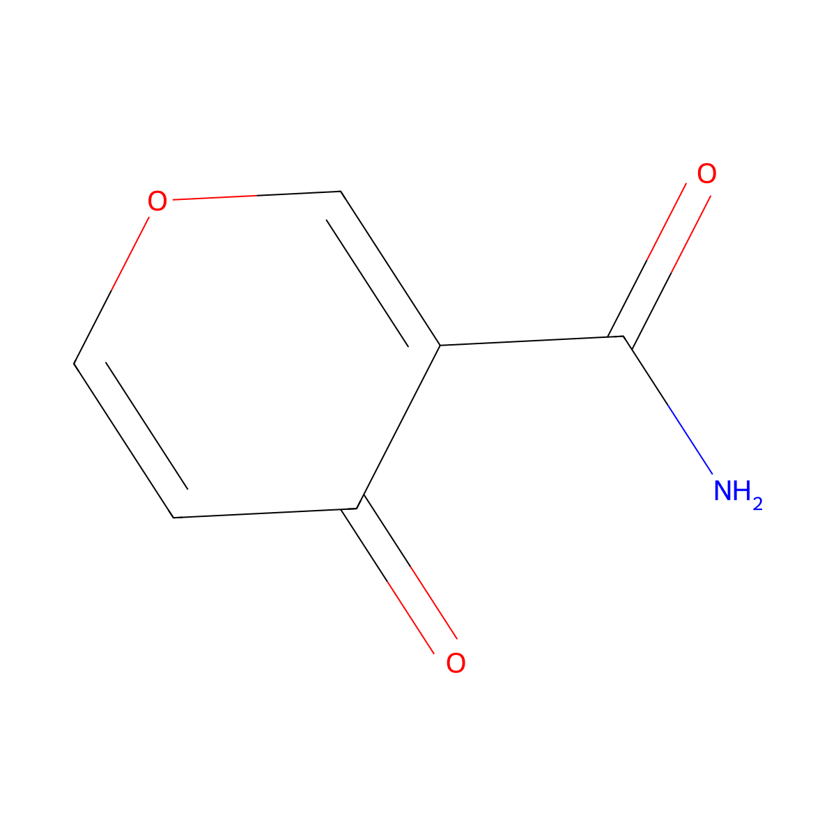 4-Oxo-4H-pyran-3-carboxamide molecular structure, CAS 127350-47-4