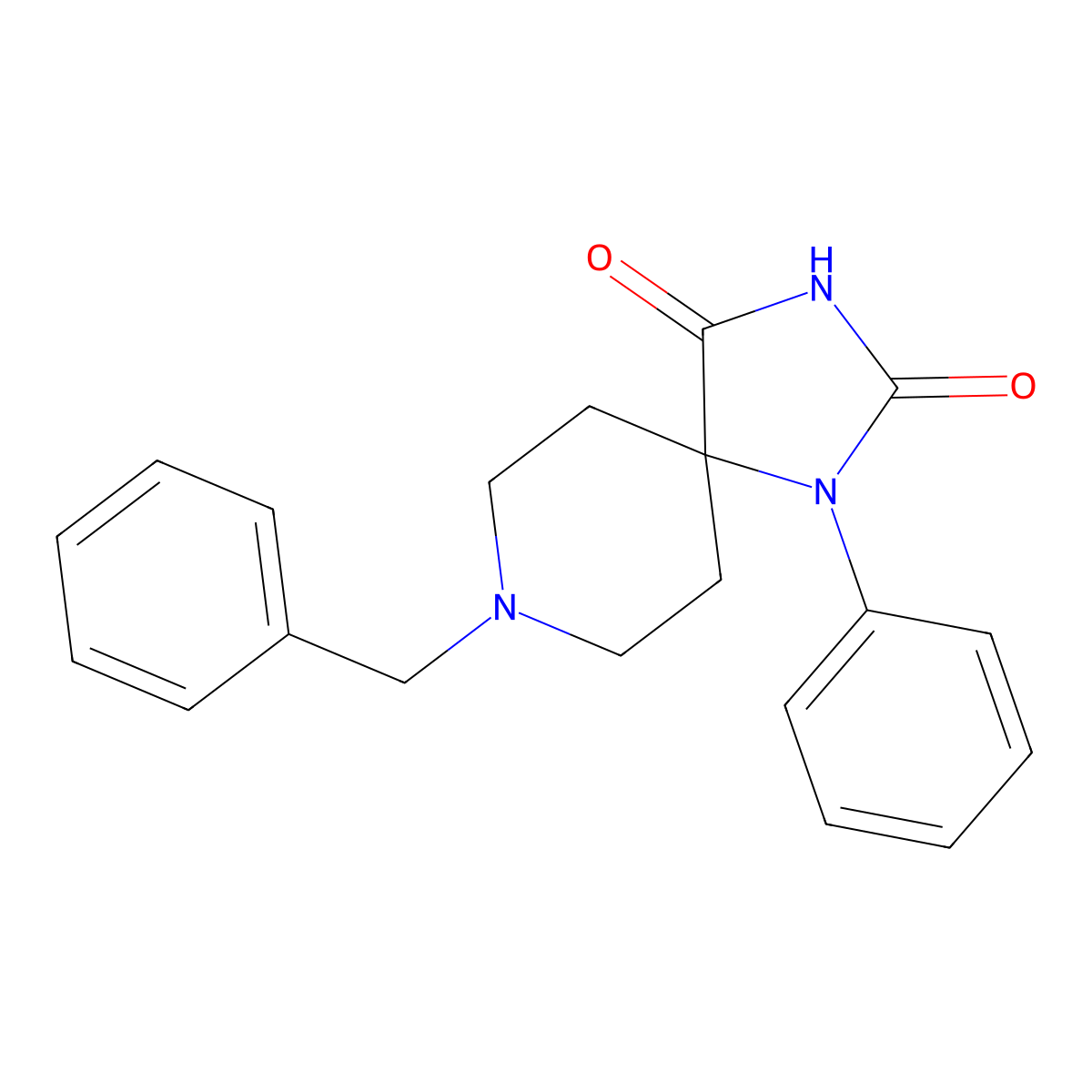 8-Benzyl-1-phenyl-1,3,8-triazaspiro[4.5]decane-2,4-dione molecular structure, CAS 127354-24-9
