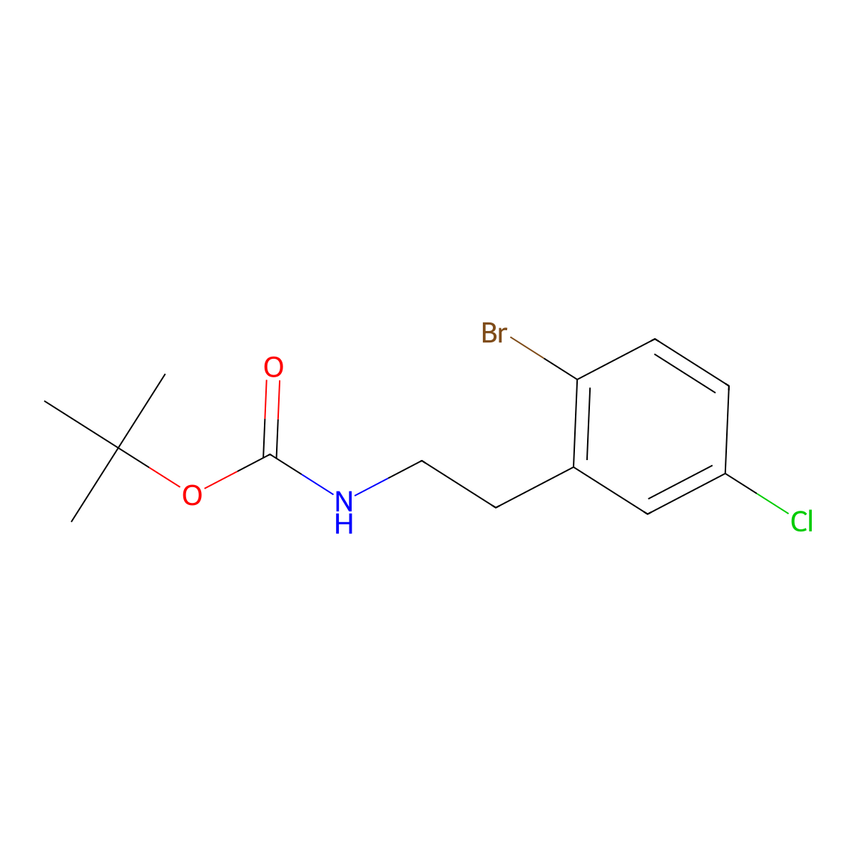 tert-butyl N-[2-(2-bromo-5-chlorophenyl)ethyl]carbamate molecular structure, CAS 1273546-86-3