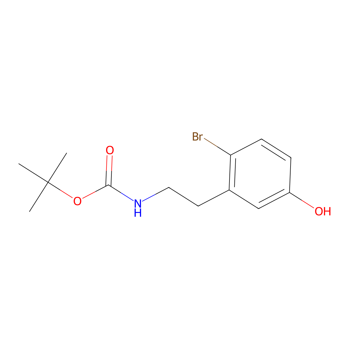 tert-butyl N-[2-(2-bromo-5-hydroxyphenyl)ethyl]carbamate molecular structure, CAS 1273546-87-4