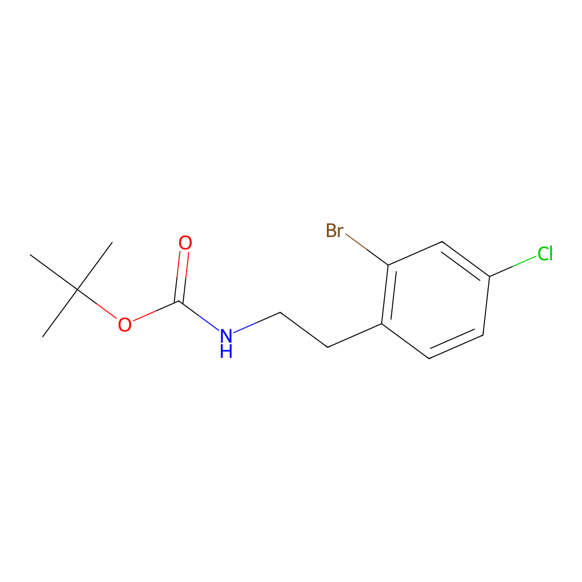 tert-butyl N-[2-(2-bromo-4-chlorophenyl)ethyl]carbamate molecular structure, CAS 1273546-89-6