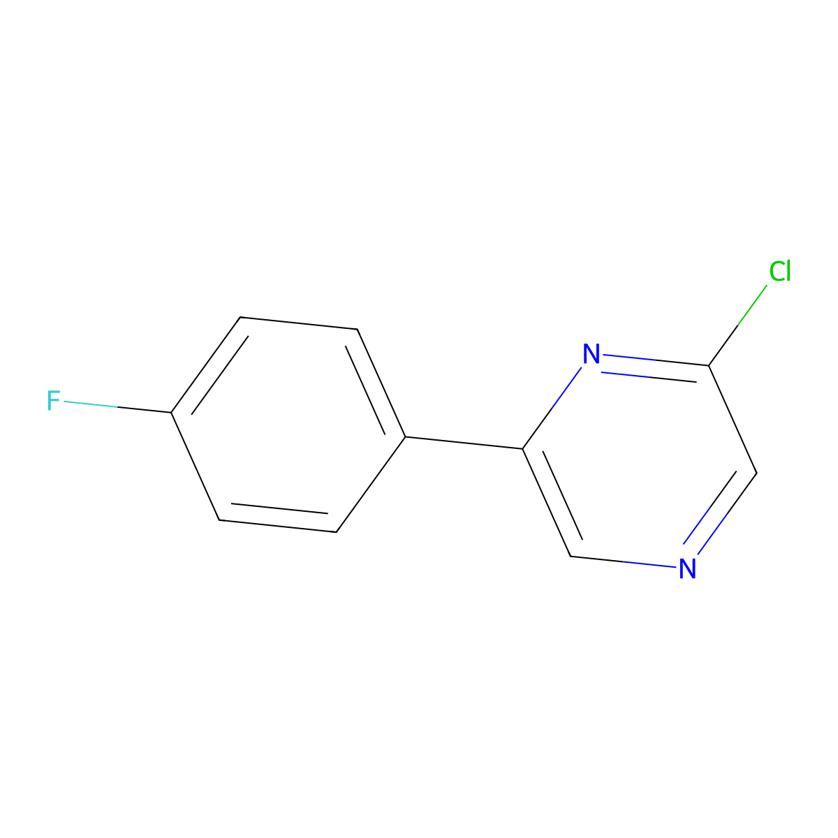 2-Chloro-6-(4-fluorophenyl)pyrazine molecular structure, CAS 1273550-42-7