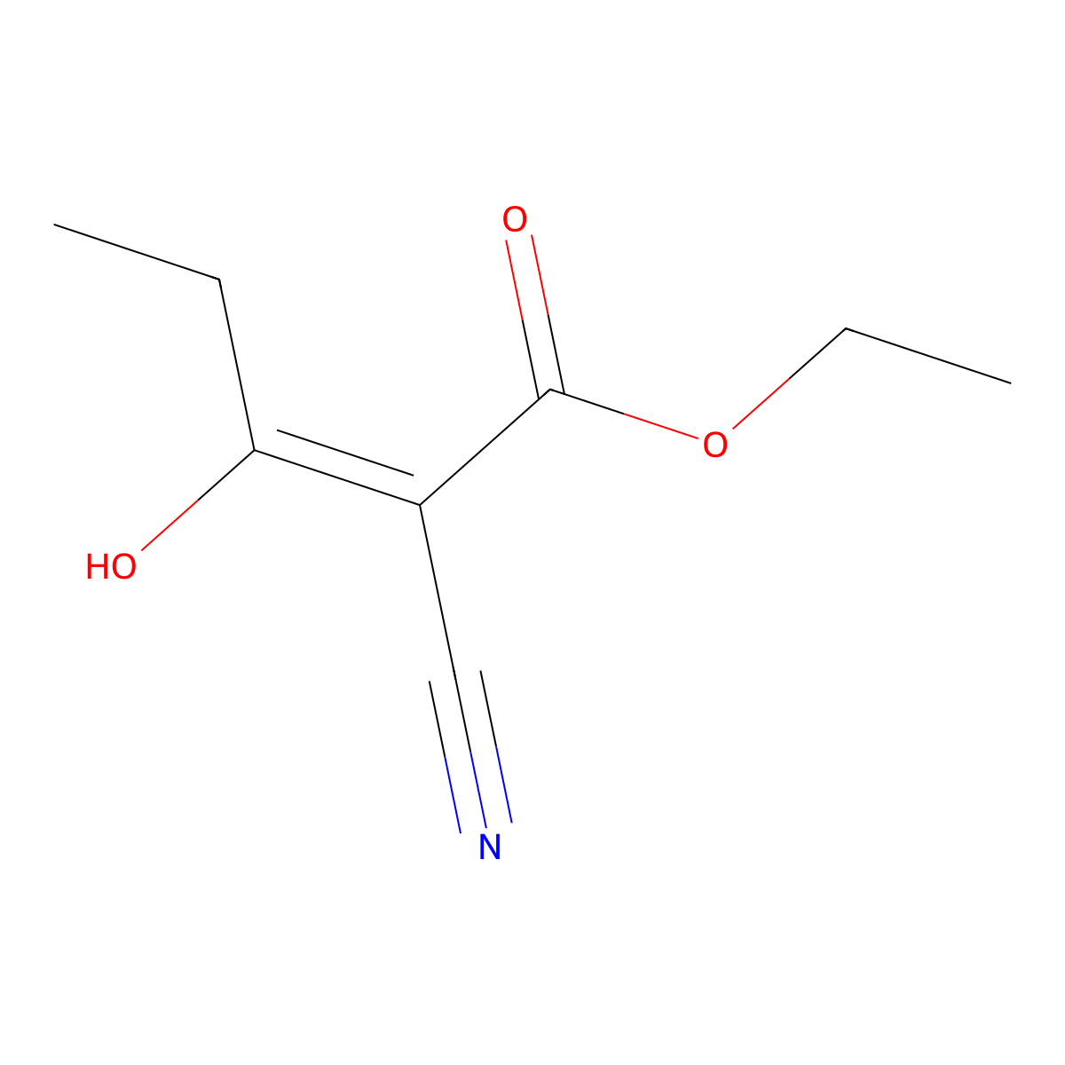 ethyl (2Z)-2-cyano-3-hydroxypent-2-enoate molecular structure, CAS 1273562-47-2