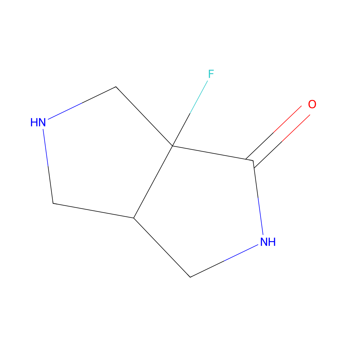 rel-(3aS,6aS)-6a-fluorohexahydropyrrolo[3,4-c]pyrrol-1(2H)-one molecular structure, CAS 1273563-20-4
