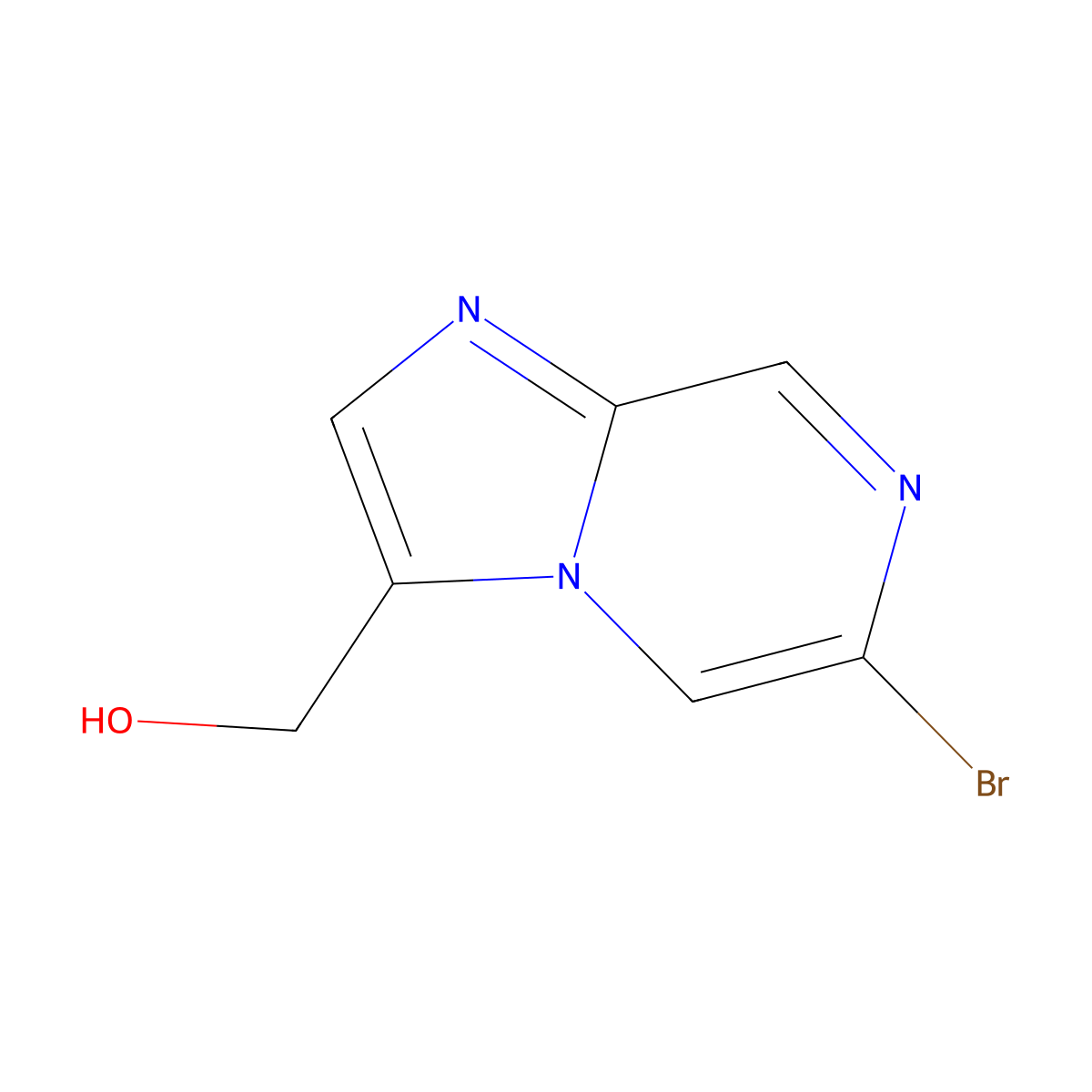 (6-Bromoimidazo[1,2-a]pyrazin-3-yl)methanol molecular structure, CAS 1273563-21-5