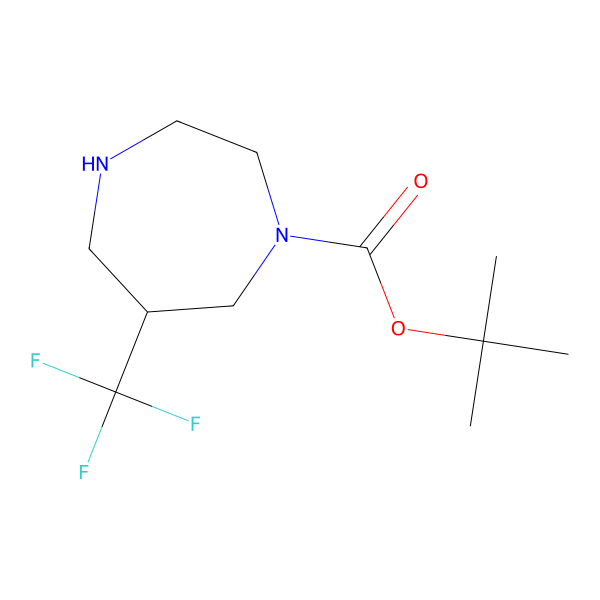 tert-Butyl 6-(trifluoromethyl)-1,4-diazepane-1-carboxylate molecular structure, CAS 1273564-15-0