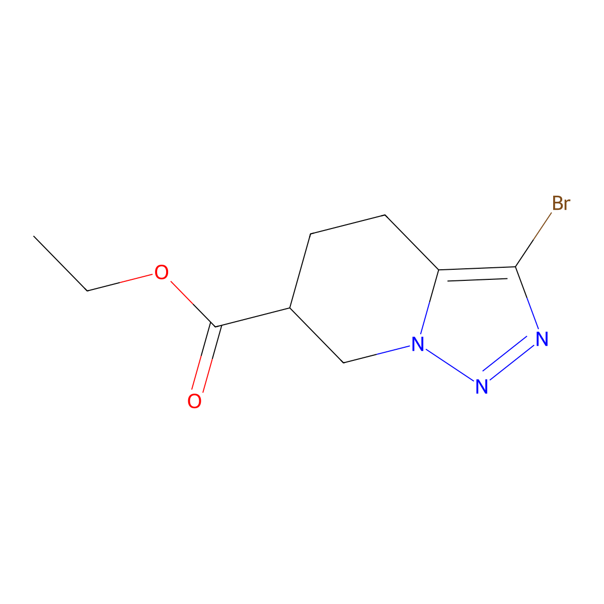 3-Bromo-4,5,6,7-tetrahydro-[1,2,3]triazolo[1,5-a]pyridine-6-carboxylic acid ethyl ester molecular structure, CAS 1273565-10-8