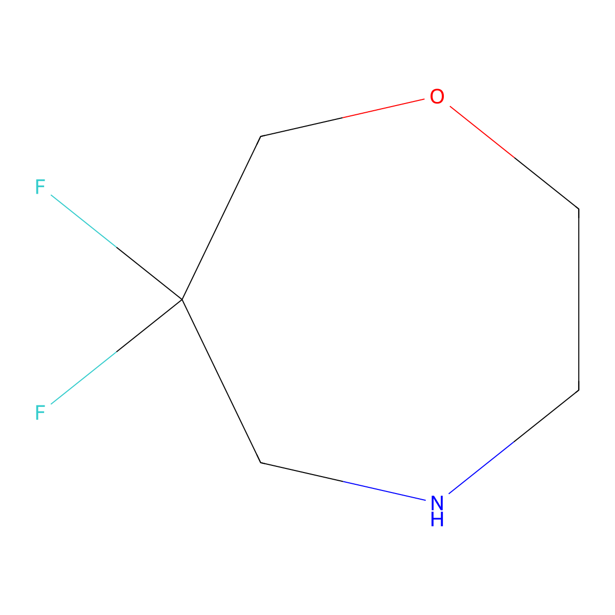 6,6-Difluoro-1,4-oxazepane molecular structure, CAS 1273565-78-8