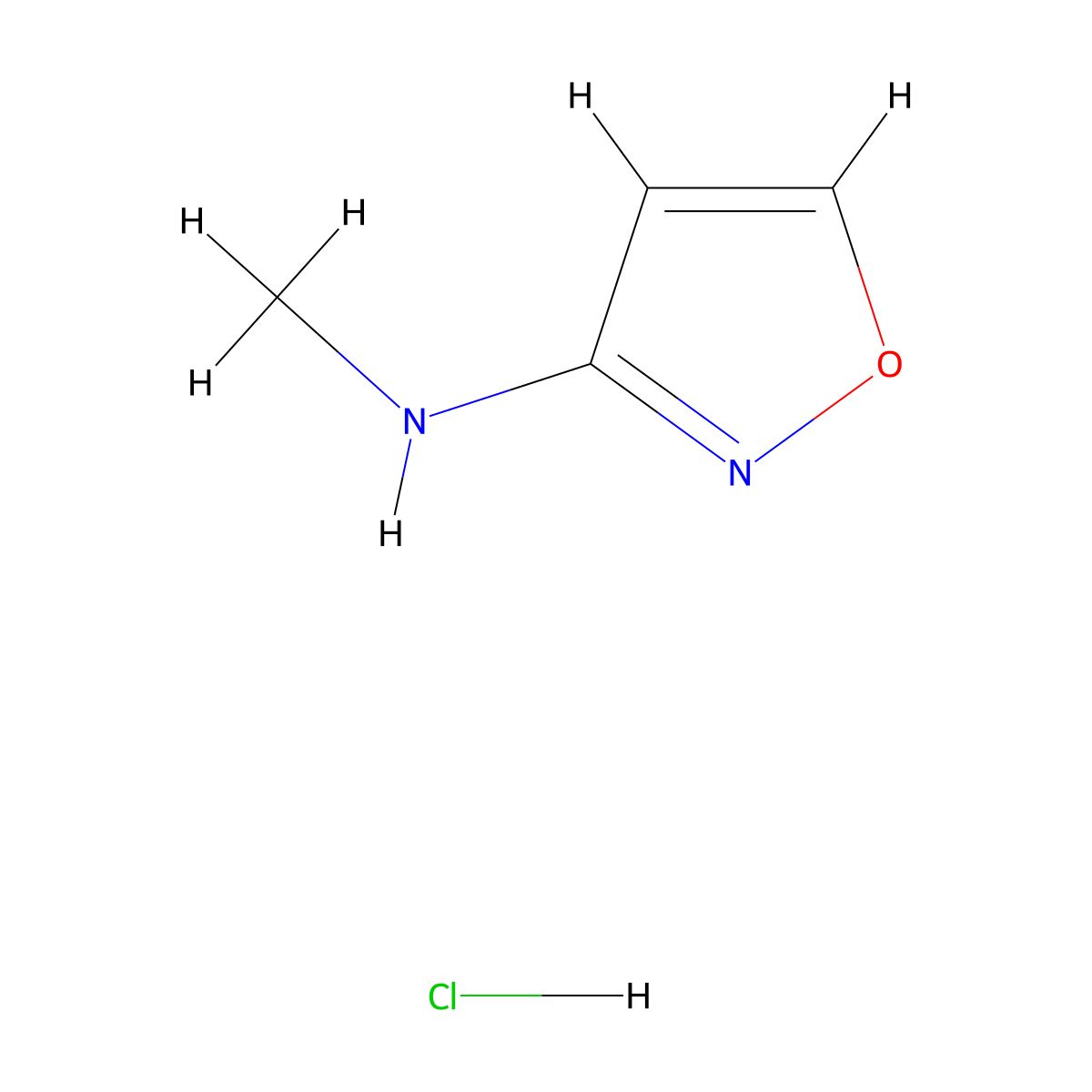 N-methyl-1,2-oxazol-3-amine hydrochloride molecular structure, CAS 1273566-13-4