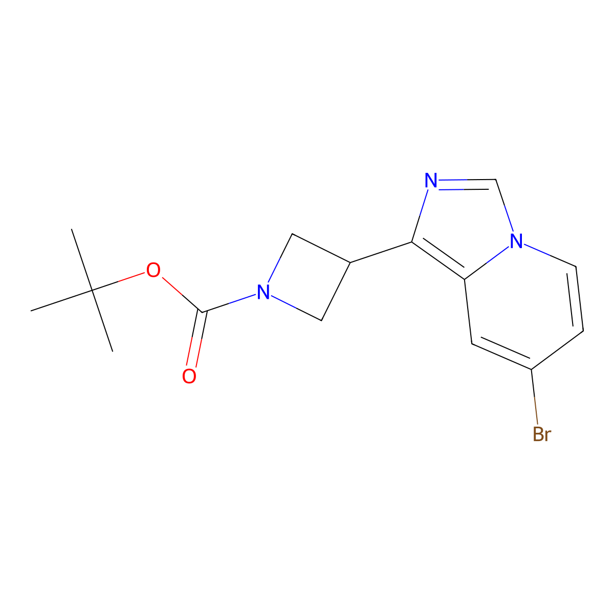 Tert-butyl 3-(7-bromoimidazo[1,5-a]pyridin-1-yl)azetidine-1-carboxylate molecular structure, CAS 1273566-14-5