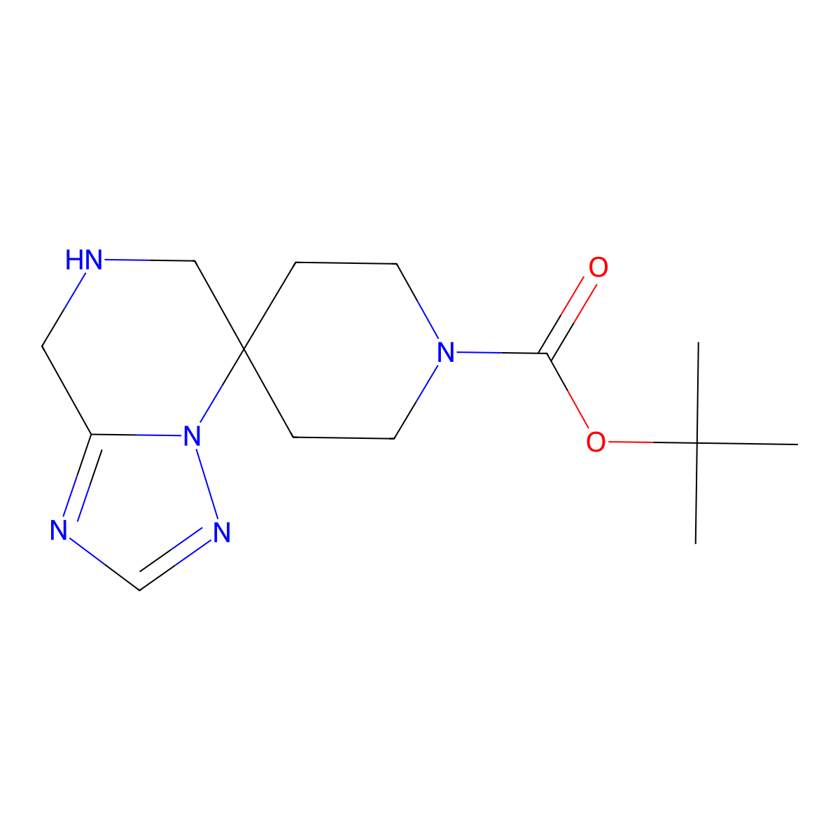 tert-butyl 7,8-dihydro-6H-spiro[[1,2,4]triazolo[1,5-a]pyrazine-5,4'-piperidine]-1'-carboxylate molecular structure, CAS 1273566-99-6