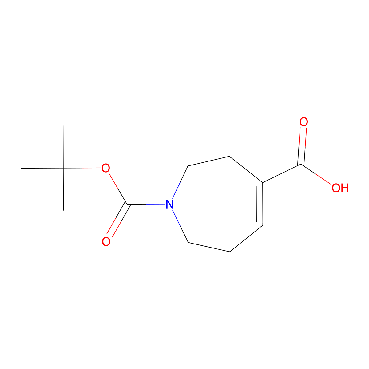 1-[(tert-butoxy)carbonyl]-2,3,6,7-tetrahydro-1H-azepine-4-carboxylic acid molecular structure, CAS 1273567-28-4