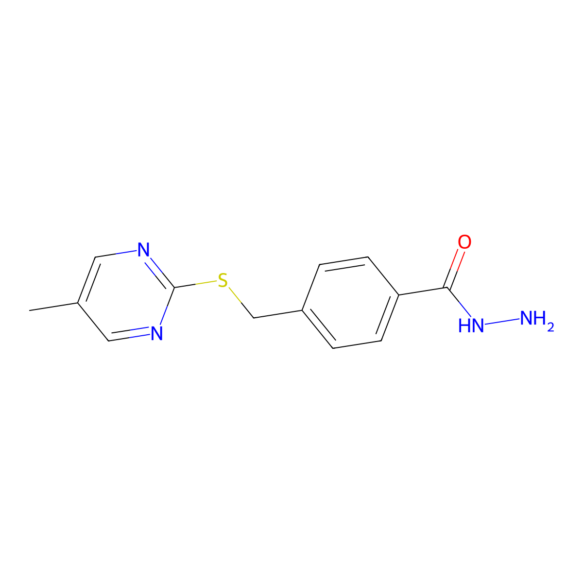 4-{[(5-Methylpyrimidin-2-yl)sulfanyl]methyl}benzohydrazide molecular structure, CAS 1273571-22-4