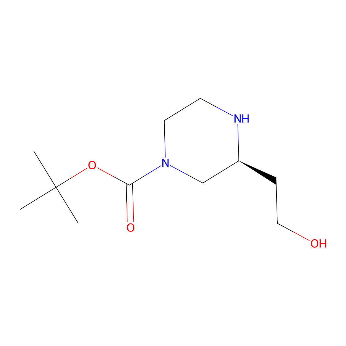 (S)-Tert-butyl 3-(2-hydroxyethyl)piperazine-1-carboxylate molecular structure, CAS 1273577-11-9