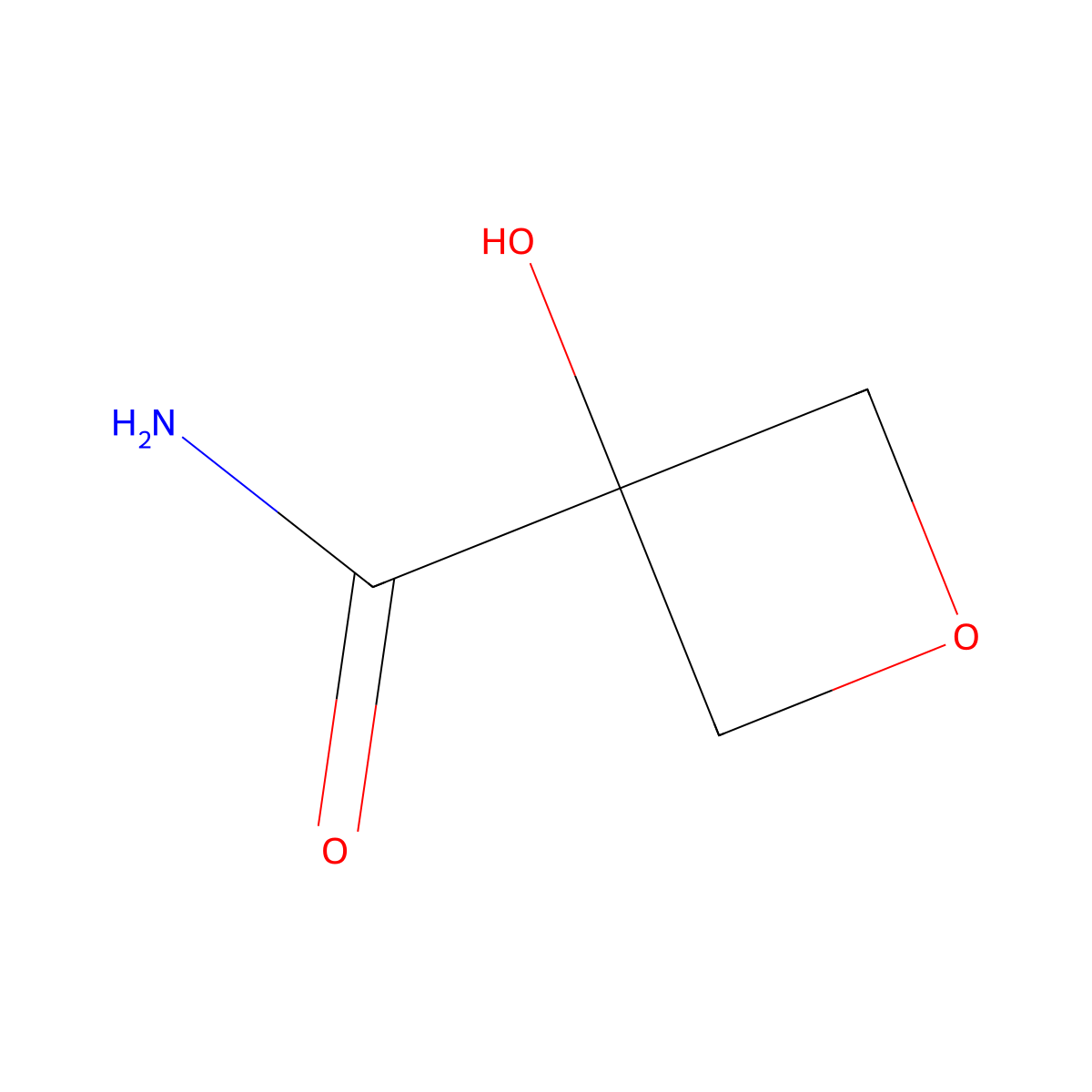 3-Hydroxyoxetane-3-carboxamide molecular structure, CAS 1273577-19-7