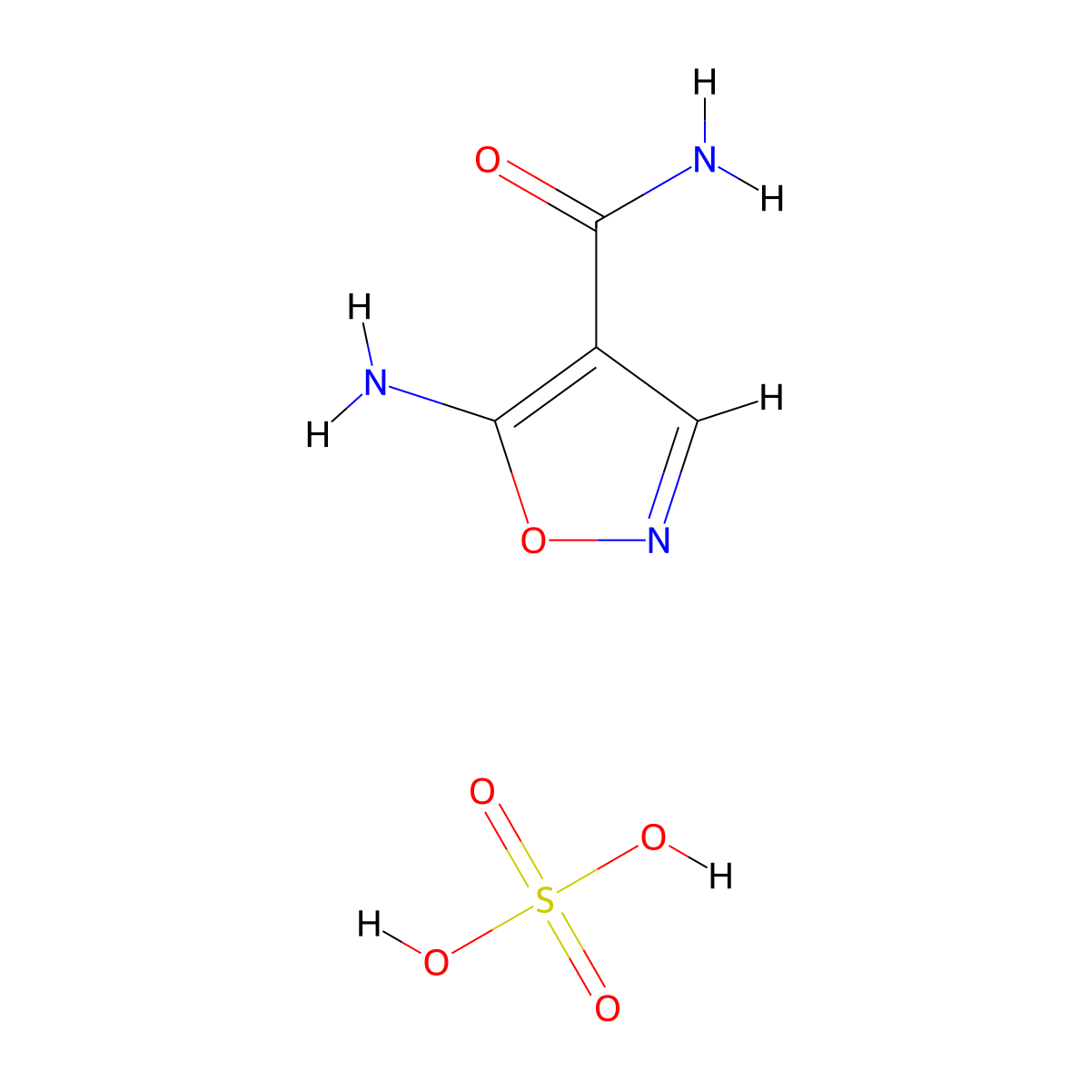 5-Aminoisoxazole-4-carboxamide hydrogensulfate molecular structure, CAS 1273577-24-4