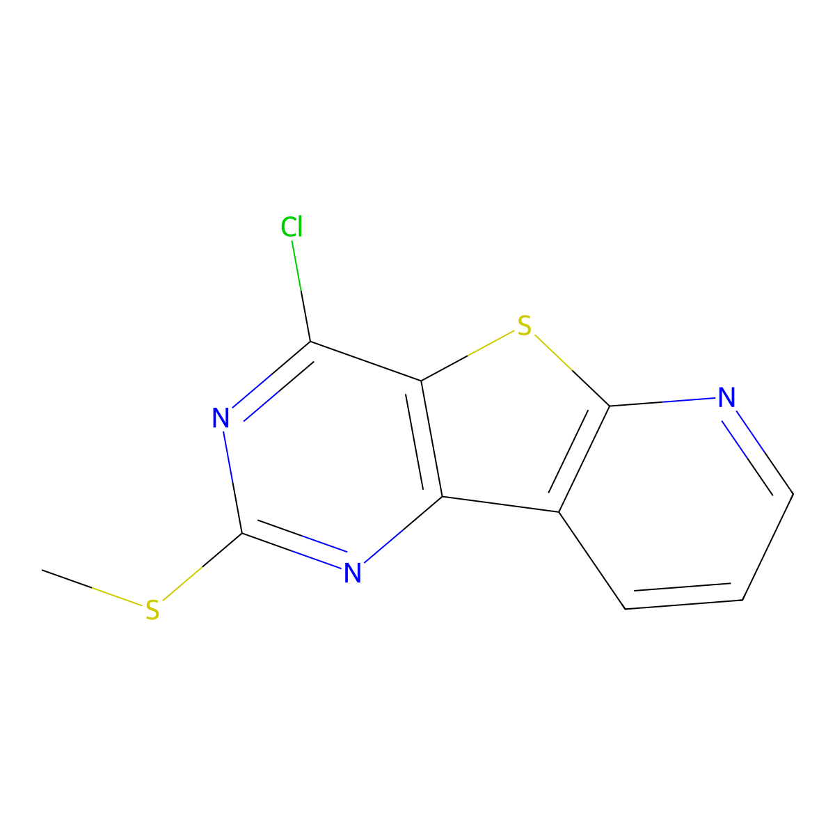 4-Chloro-2-(methylsulfanyl)pyrido[3`,2`:4,5]thieno[3,2-d]pyrimidine molecular structure, CAS 1273577-51-7