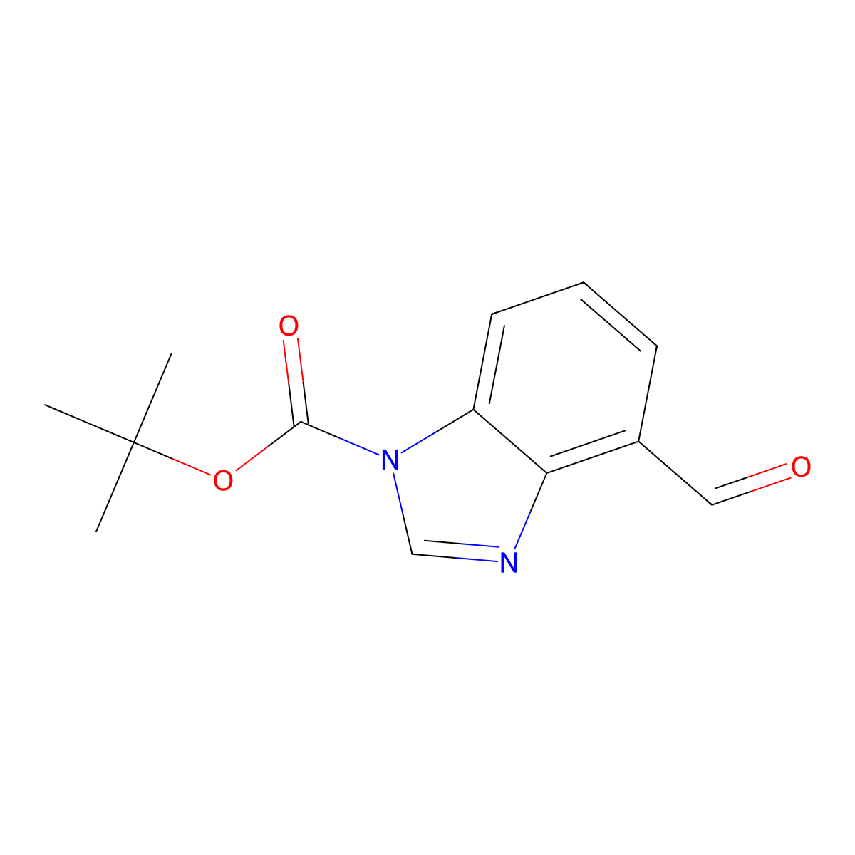 tert-Butyl 4-formyl-1H-benzo[d]imidazole-1-carboxylate molecular structure, CAS 1273577-63-1