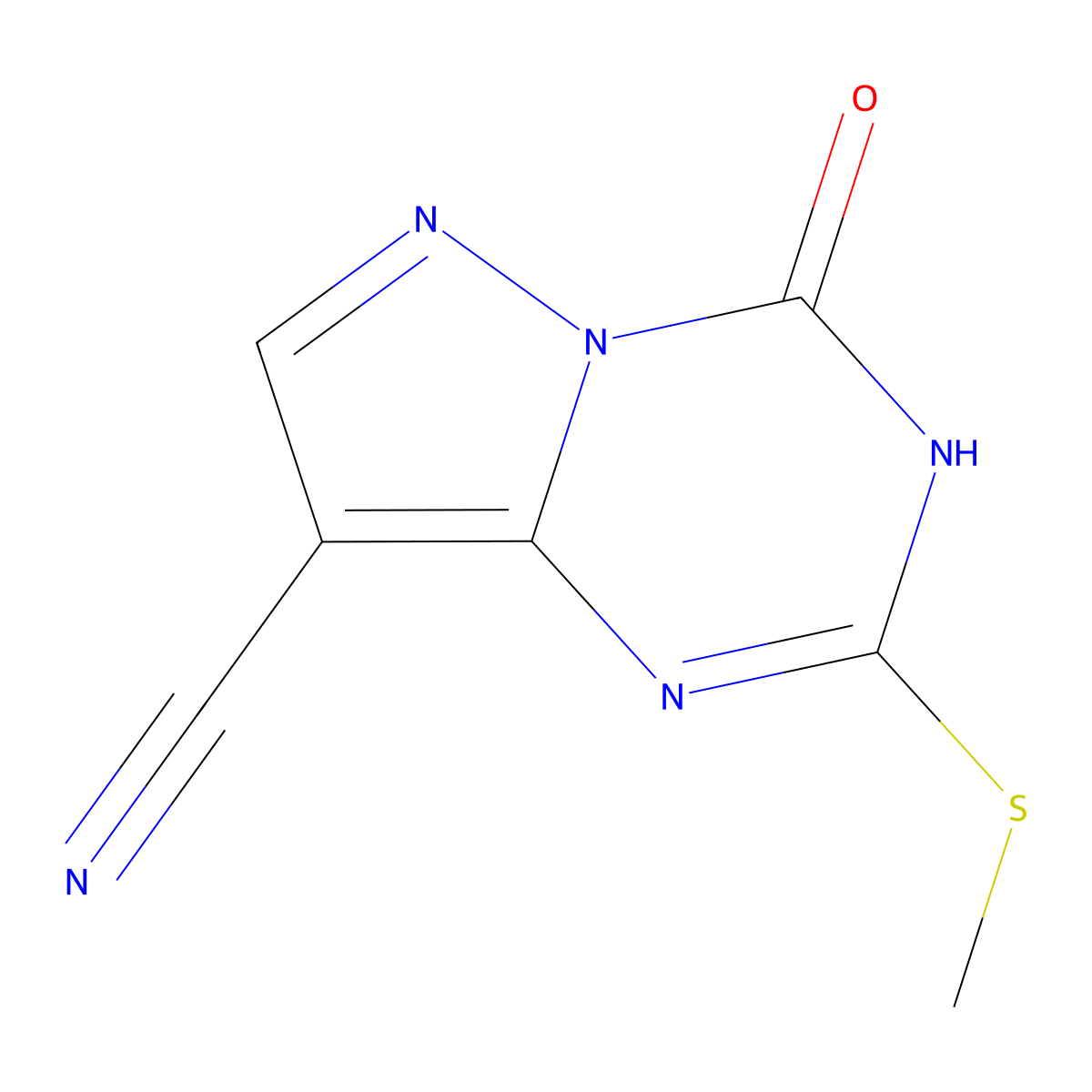 4-Hydroxy-2-(methylthio)pyrazolo[1,5-a][1,3,5]triazine-8-carbonitrile molecular structure, CAS 1273577-70-0